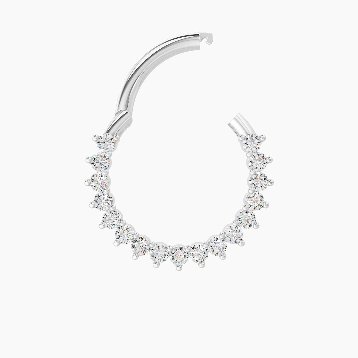 Delia | 18k White Gold 9.5 mm Diamond Daith Piercing