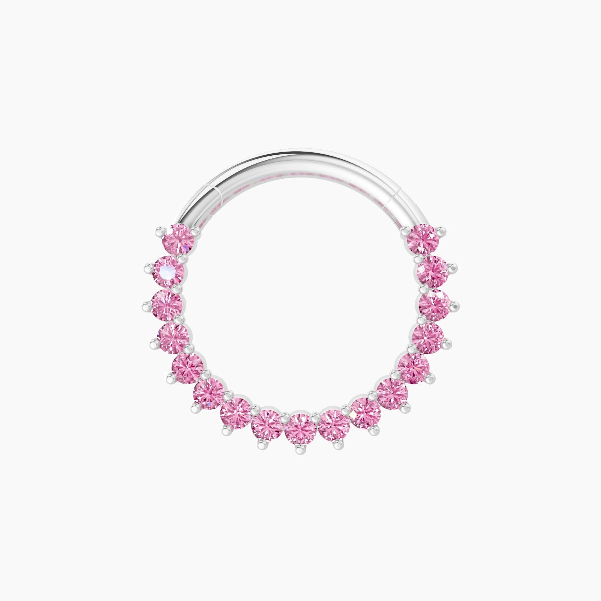 Delia | 18k White Gold 9.5 mm Pink Sapphire Daith Piercing