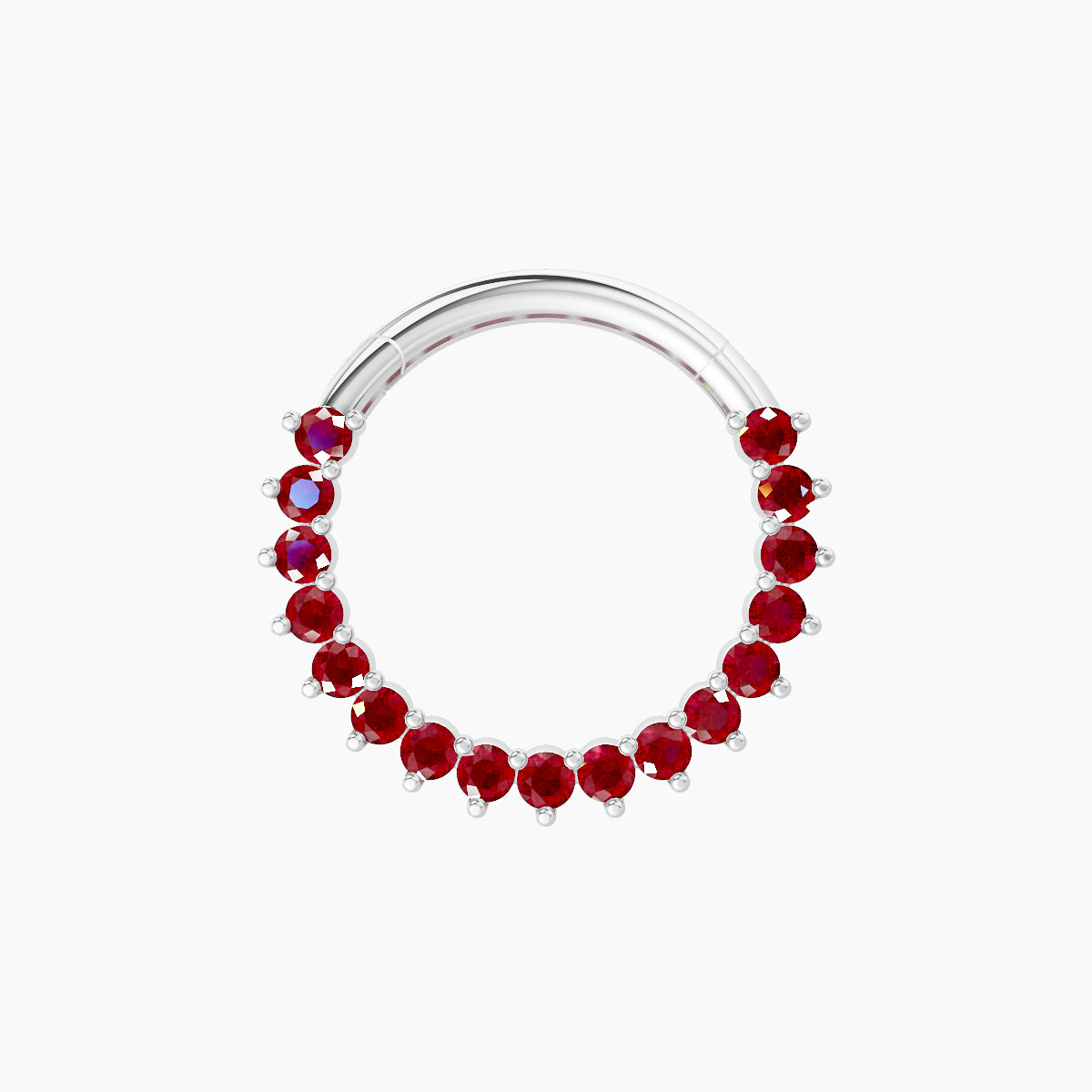 Delia | 18k White Gold 9.5 mm Ruby Daith Piercing