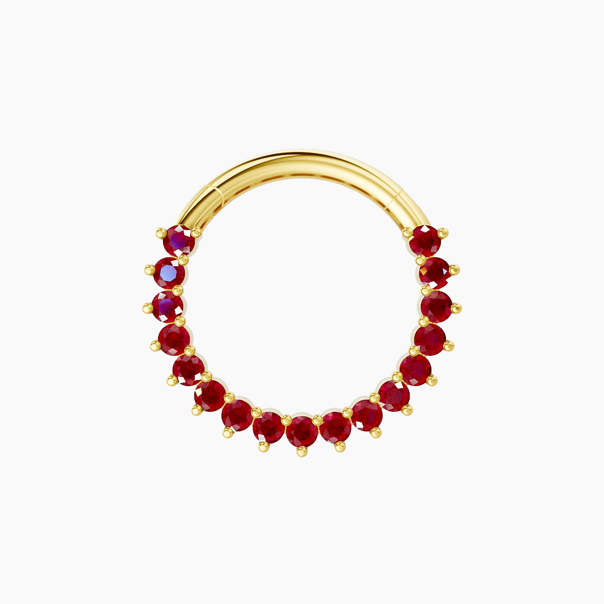Delia | 18k Yellow Gold 9.5 mm Ruby Daith Piercing