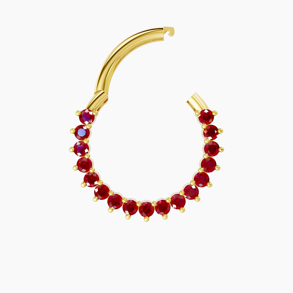 Delia | 18k Yellow Gold 9.5 mm Ruby Daith Piercing