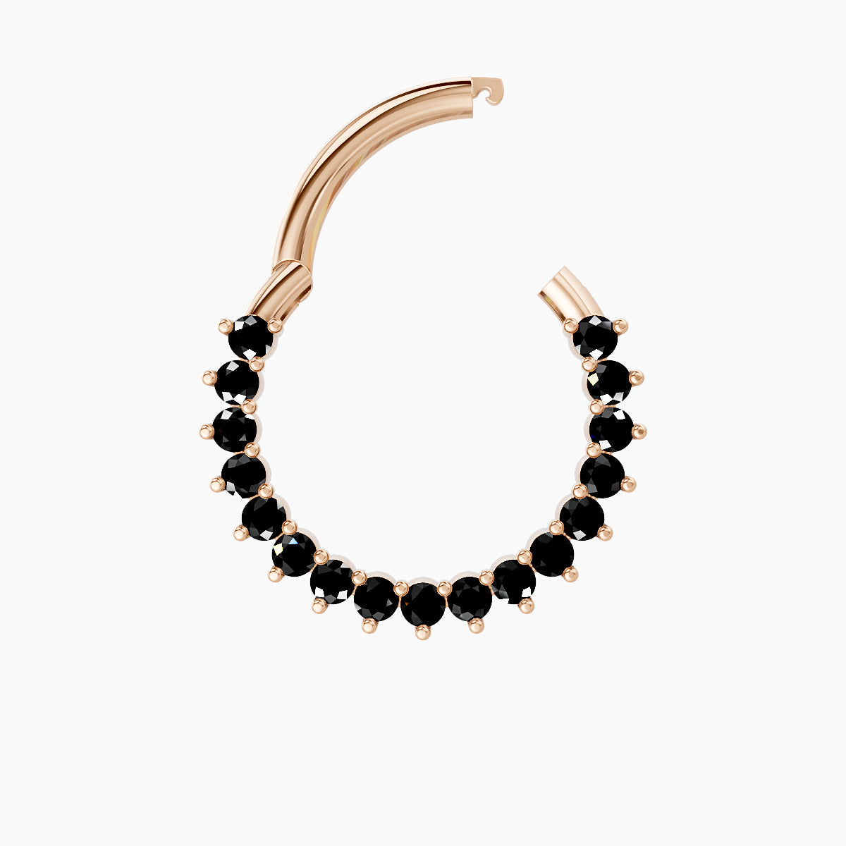 Delia | 18k Rose Gold 9.5 mm Black Diamond Septum Piercing