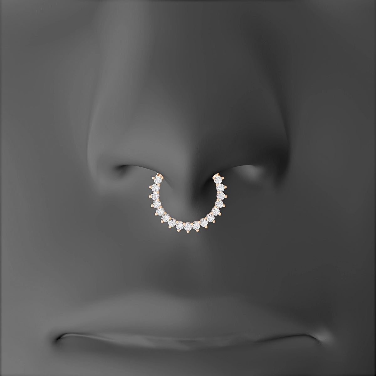 Delia | 18k Rose Gold 9.5 mm Diamond Septum Piercing