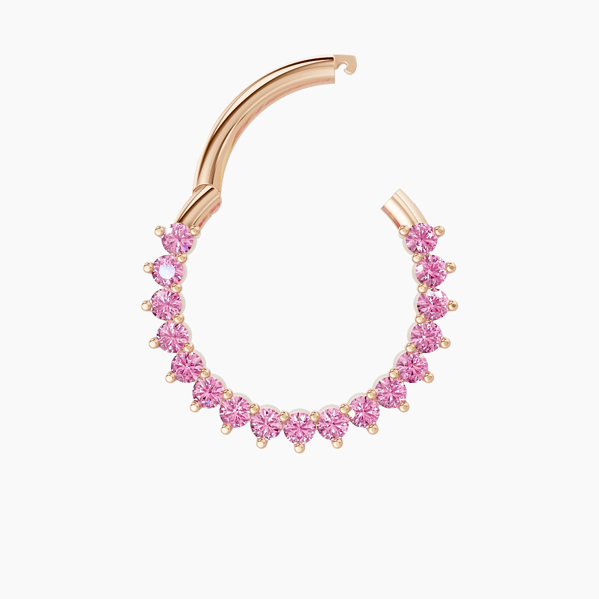 Delia | 18k Rose Gold 9.5 mm Pink Sapphire Septum Piercing