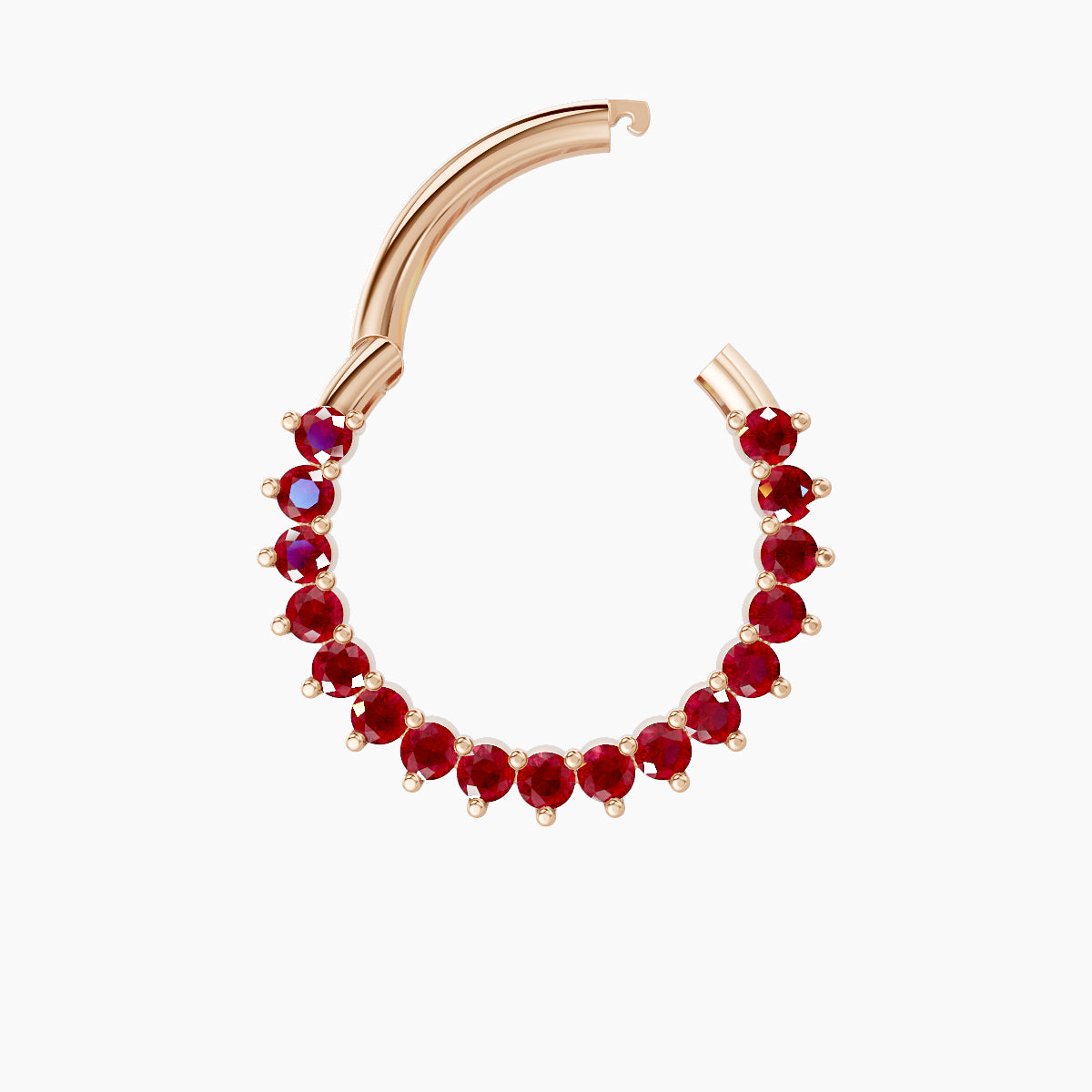 Delia | 18k Rose Gold 9.5 mm Ruby Septum Piercing