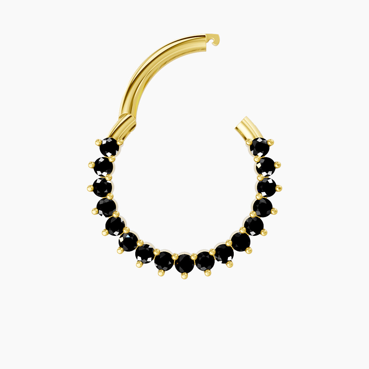 Delia | 18k Yellow Gold 9.5 mm Black Diamond Septum Piercing