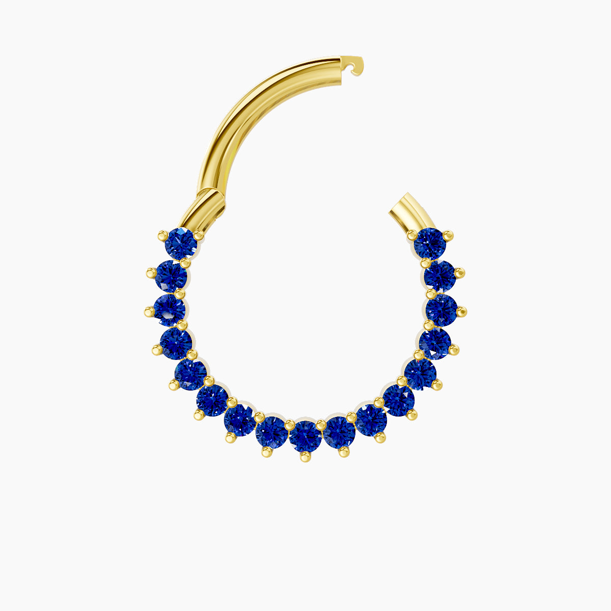 Delia | 18k Yellow Gold 9.5 mm Sapphire Septum Piercing