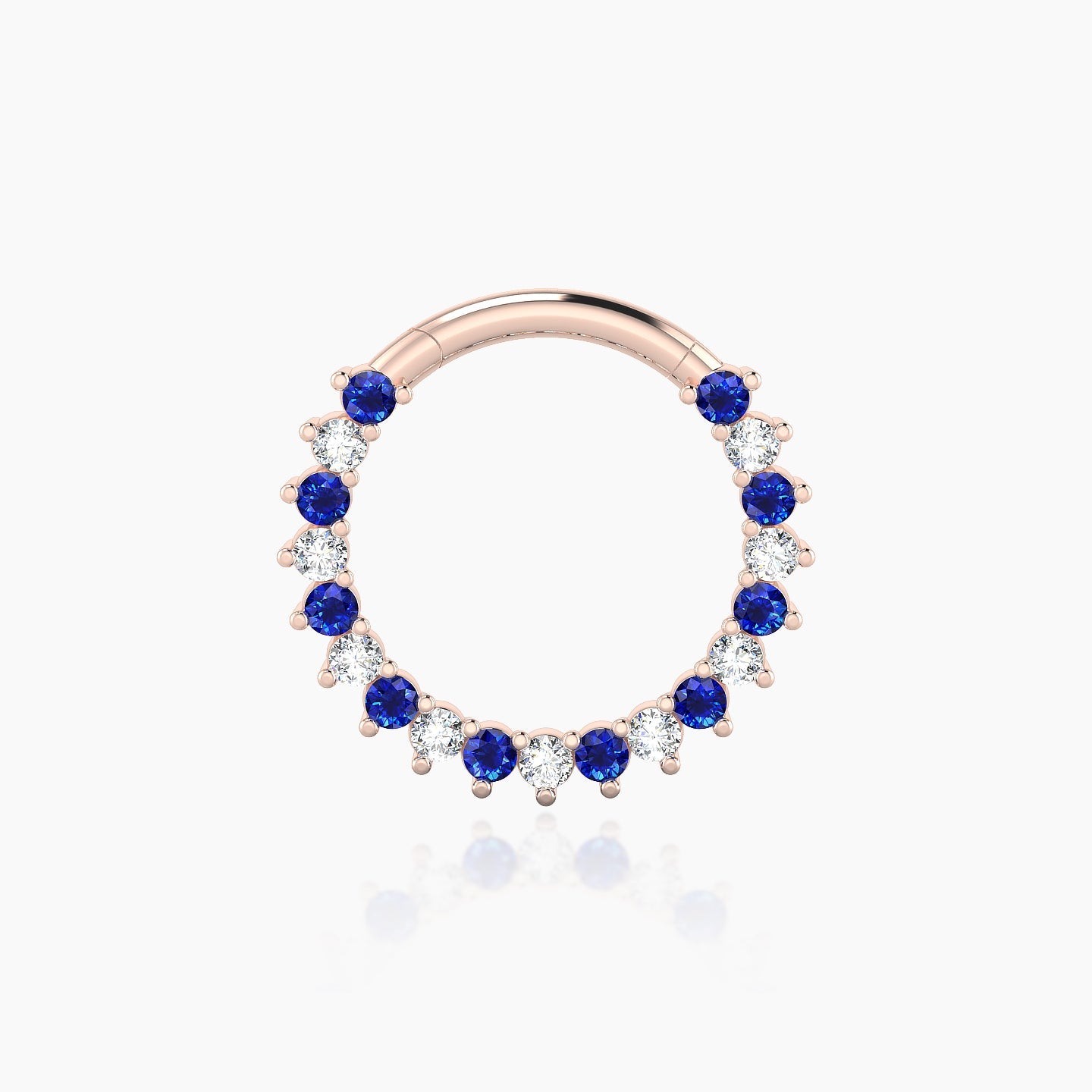 Delia | 18k Rose Gold 9.5 mm Sapphire & Diamond Septum Piercing