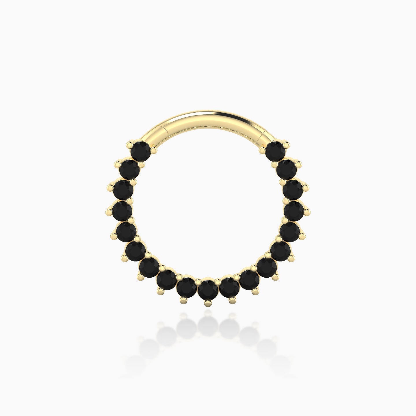 Delia | 18k Yellow Gold 9.5 mm Black Diamond Septum Piercing