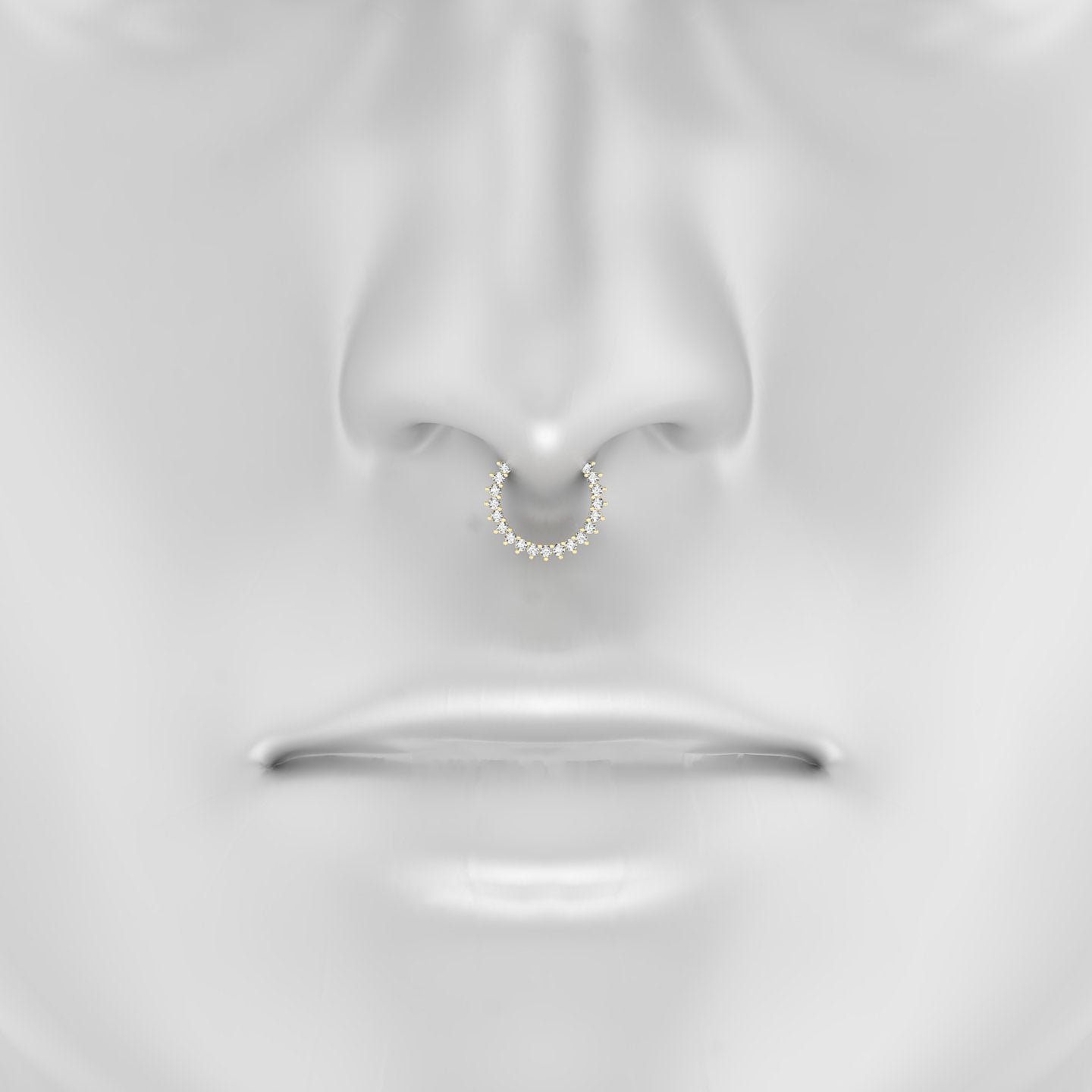 Delia | 18k Yellow Gold 9.5 mm Diamond Septum Piercing
