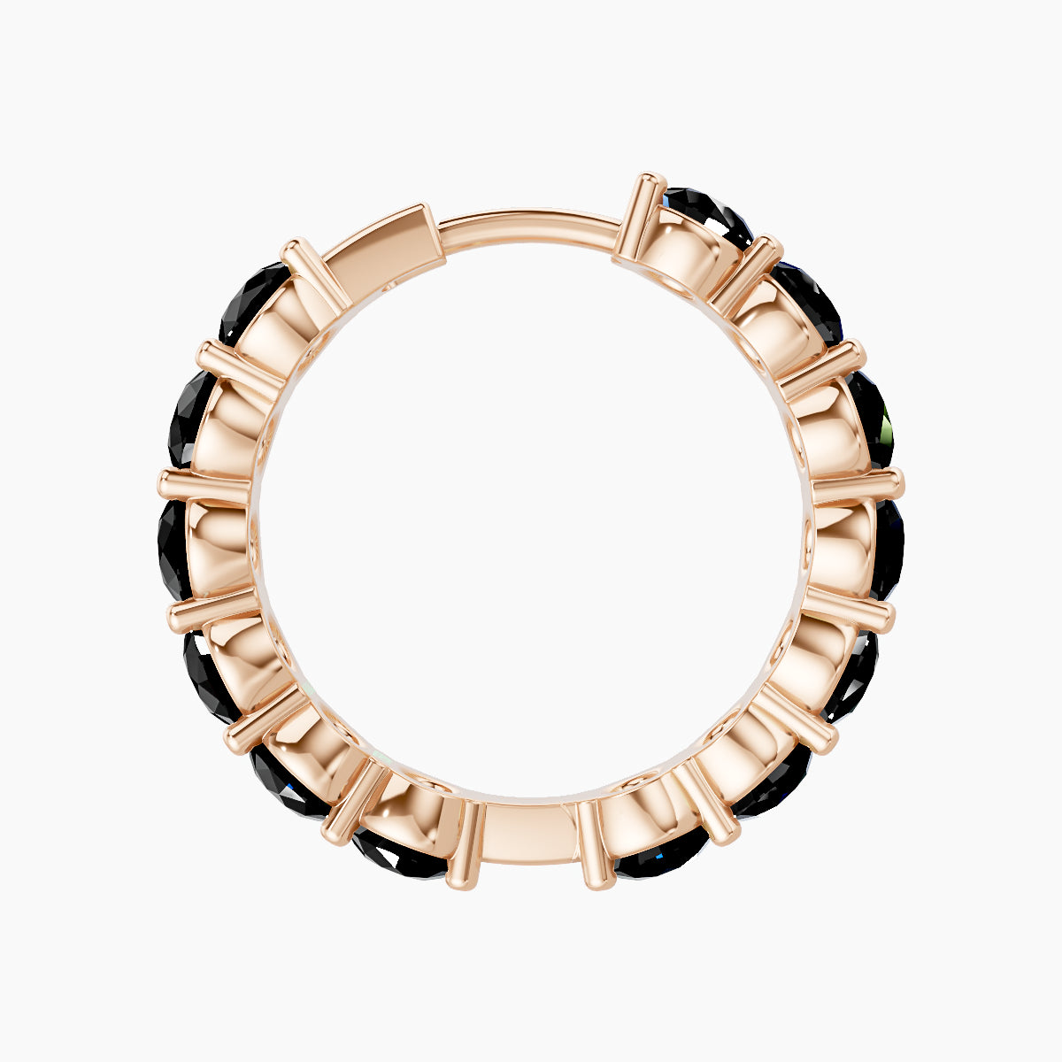 Diana | 18k Rose Gold 11 mm Black Diamond Hoop Piercing
