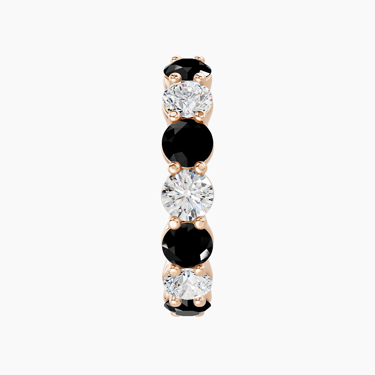 Diana | 18k Rose Gold 11 mm Black Diamond & Diamond Hoop Piercing