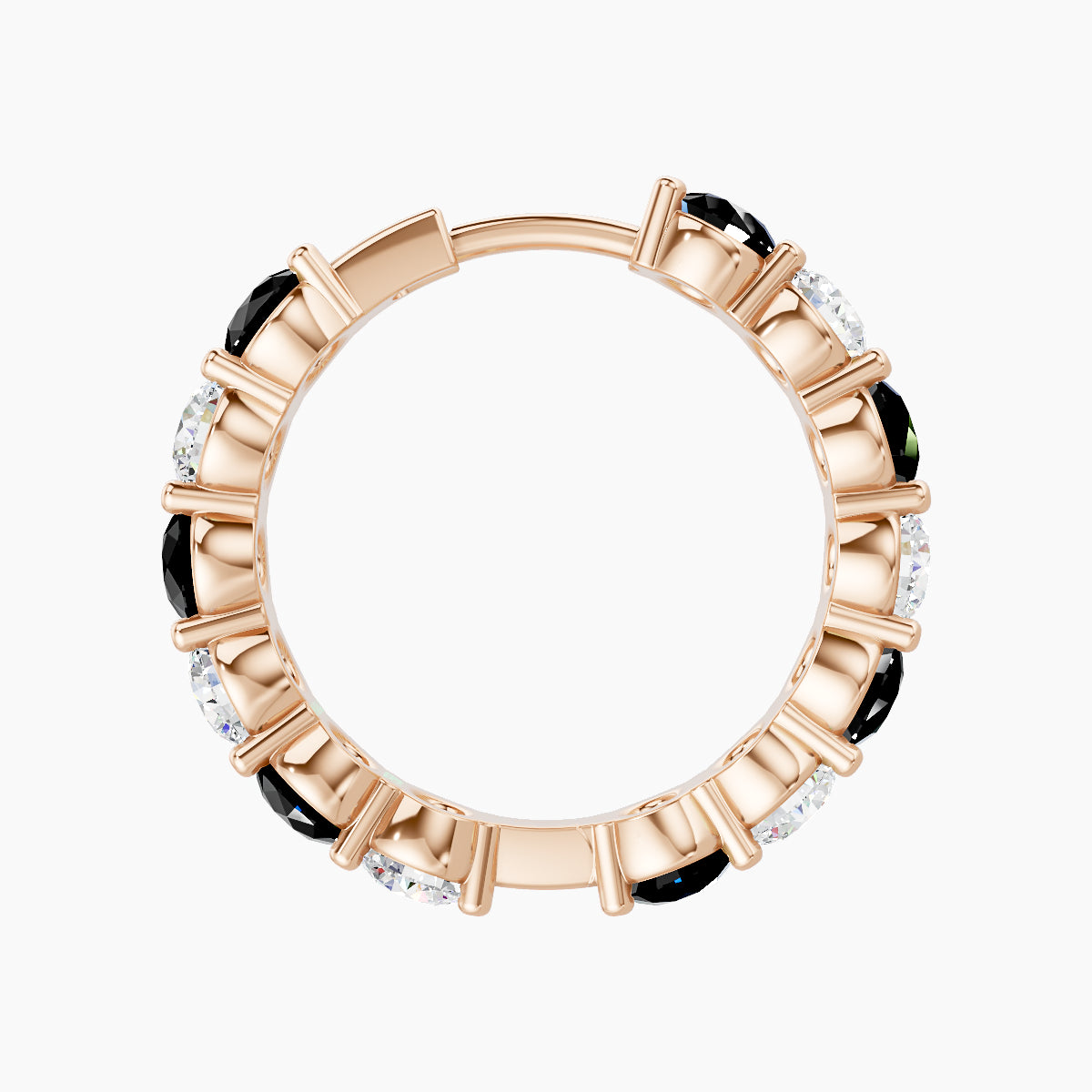 Diana | 18k Rose Gold 11 mm Black Diamond & Diamond Hoop Piercing