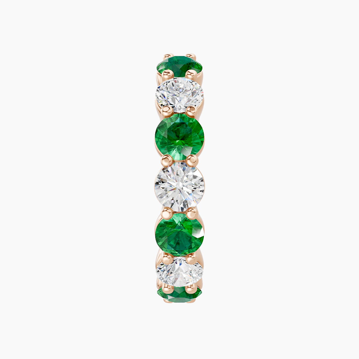 Diana | 18k Rose Gold 11 mm Emerald & Diamond Hoop Piercing