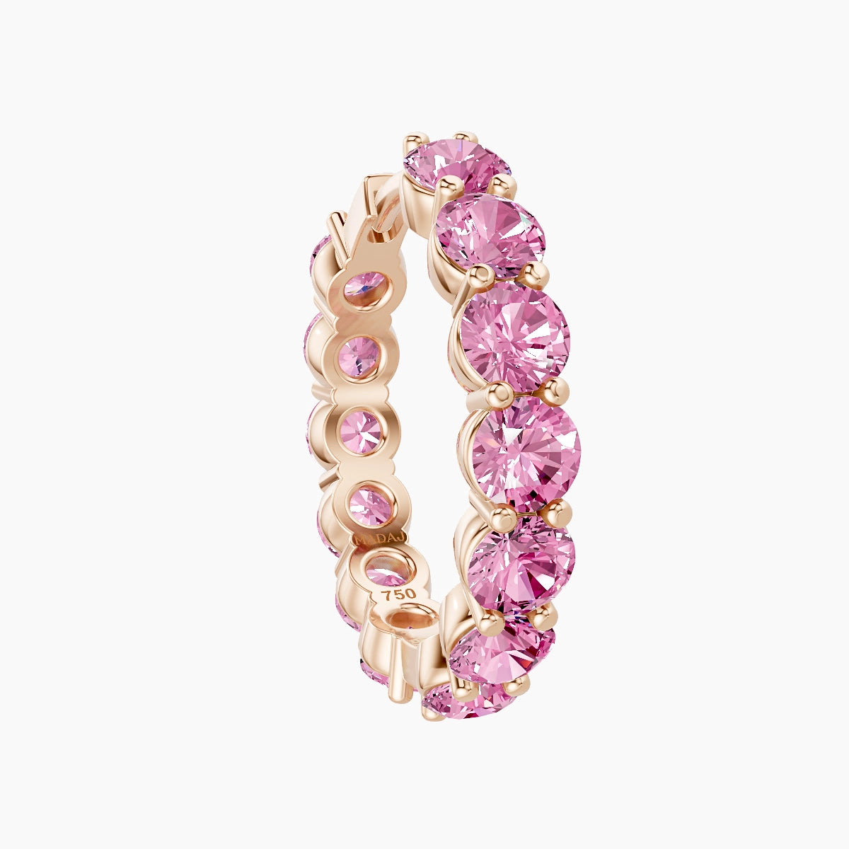 Diana | 18k Rose Gold 11 mm Pink Sapphire Hoop Piercing