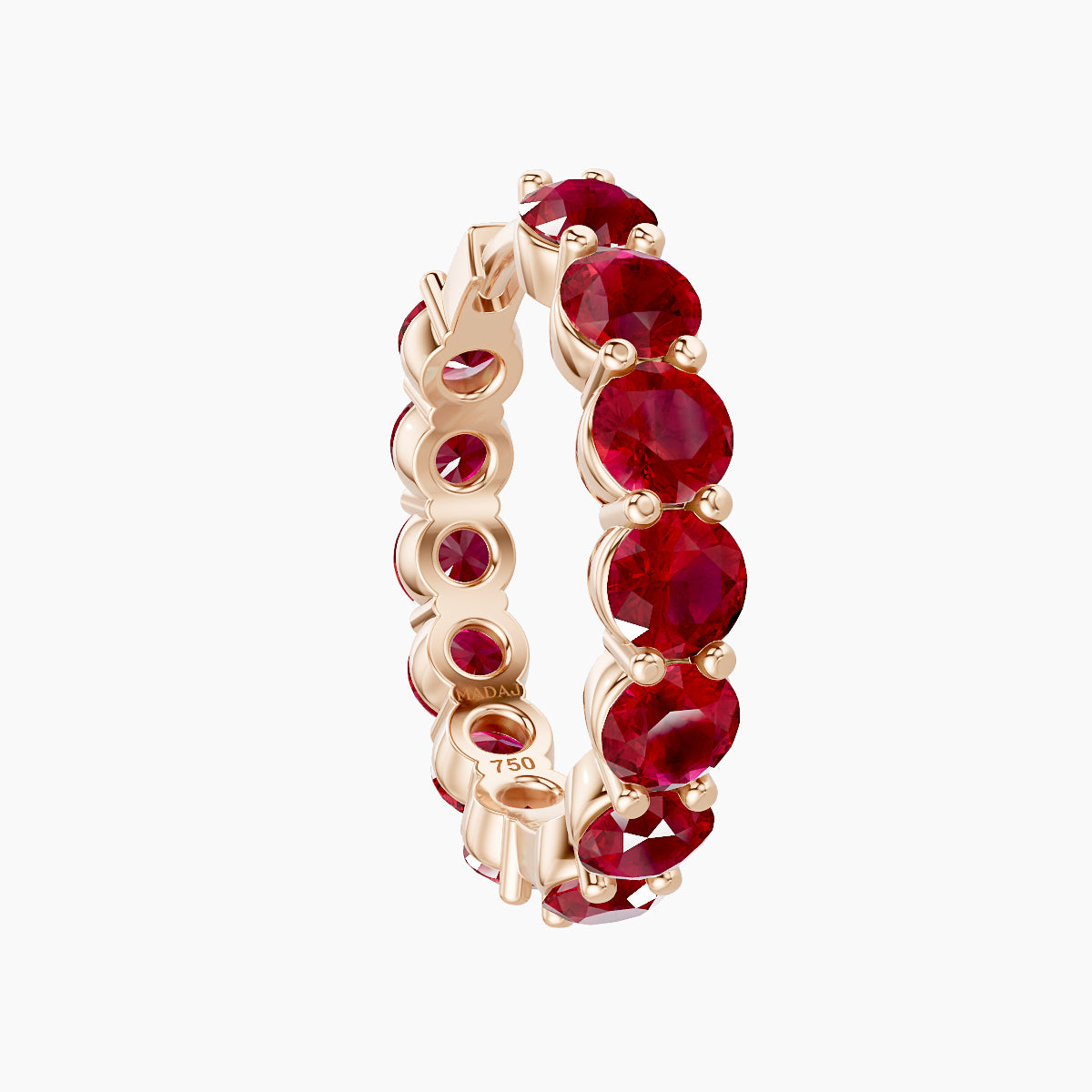 Diana | 18k Rose Gold 11 mm Ruby Hoop Piercing