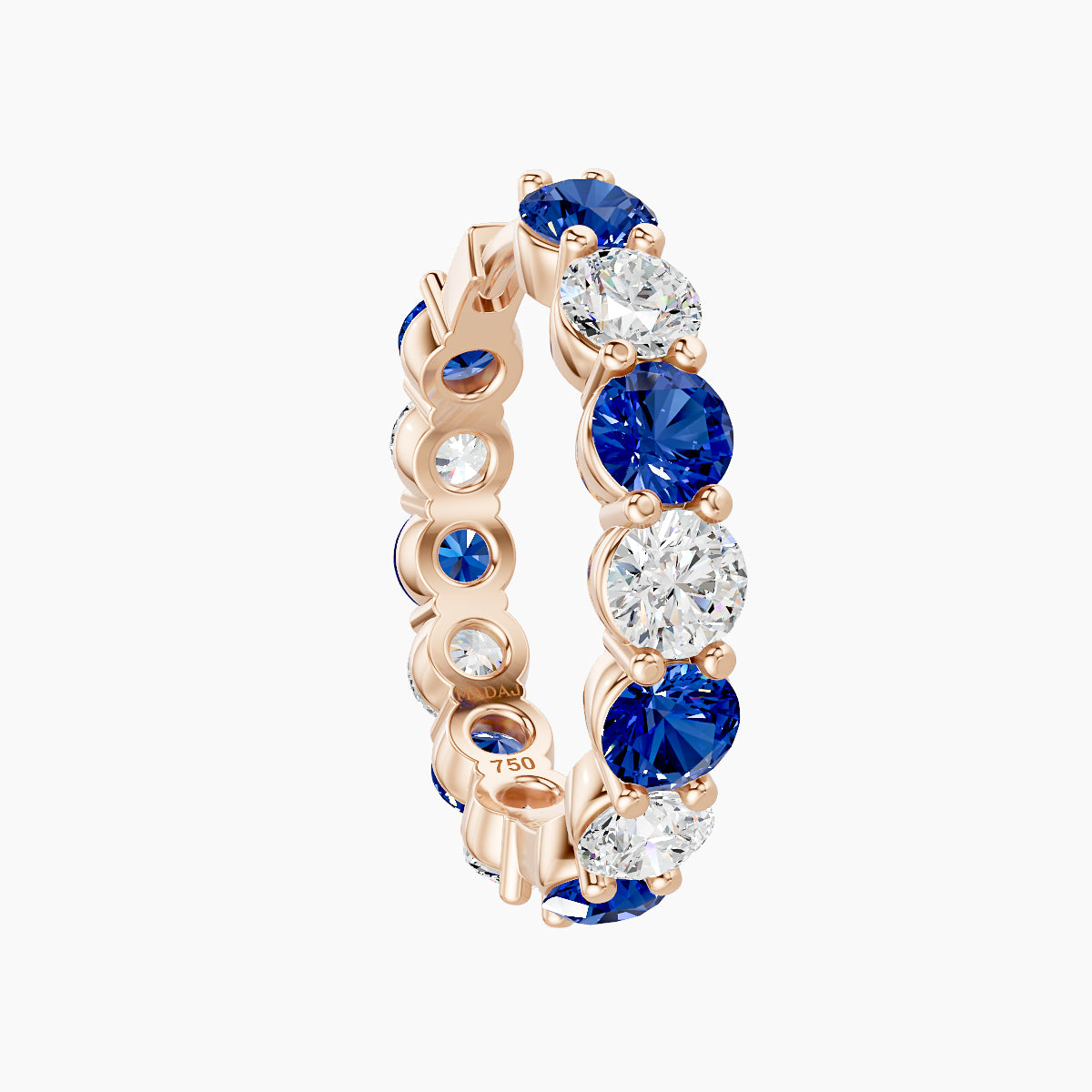 Diana | 18k Rose Gold 11 mm Sapphire & Diamond Hoop Piercing