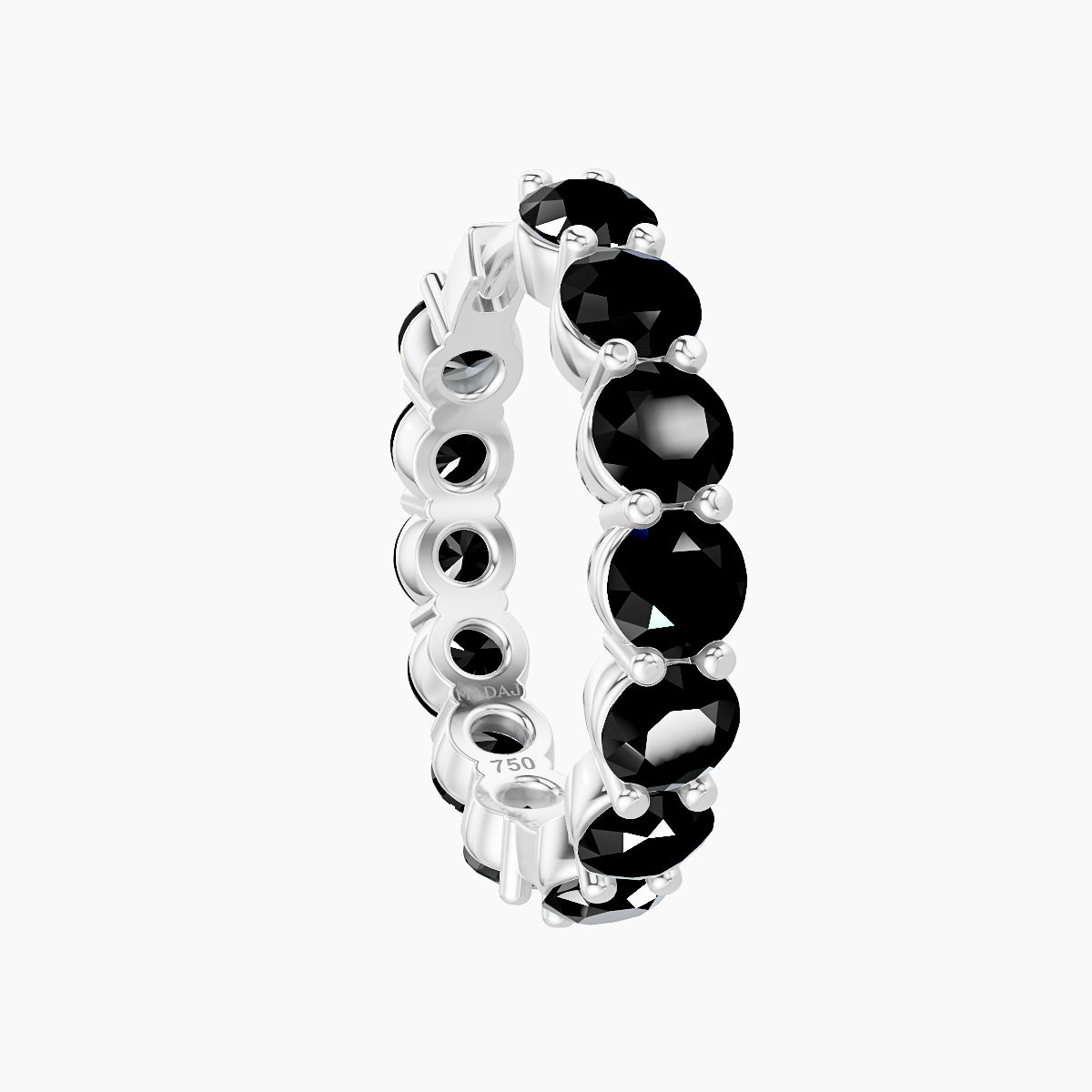 Diana | 18k White Gold 11 mm Black Diamond Hoop Piercing