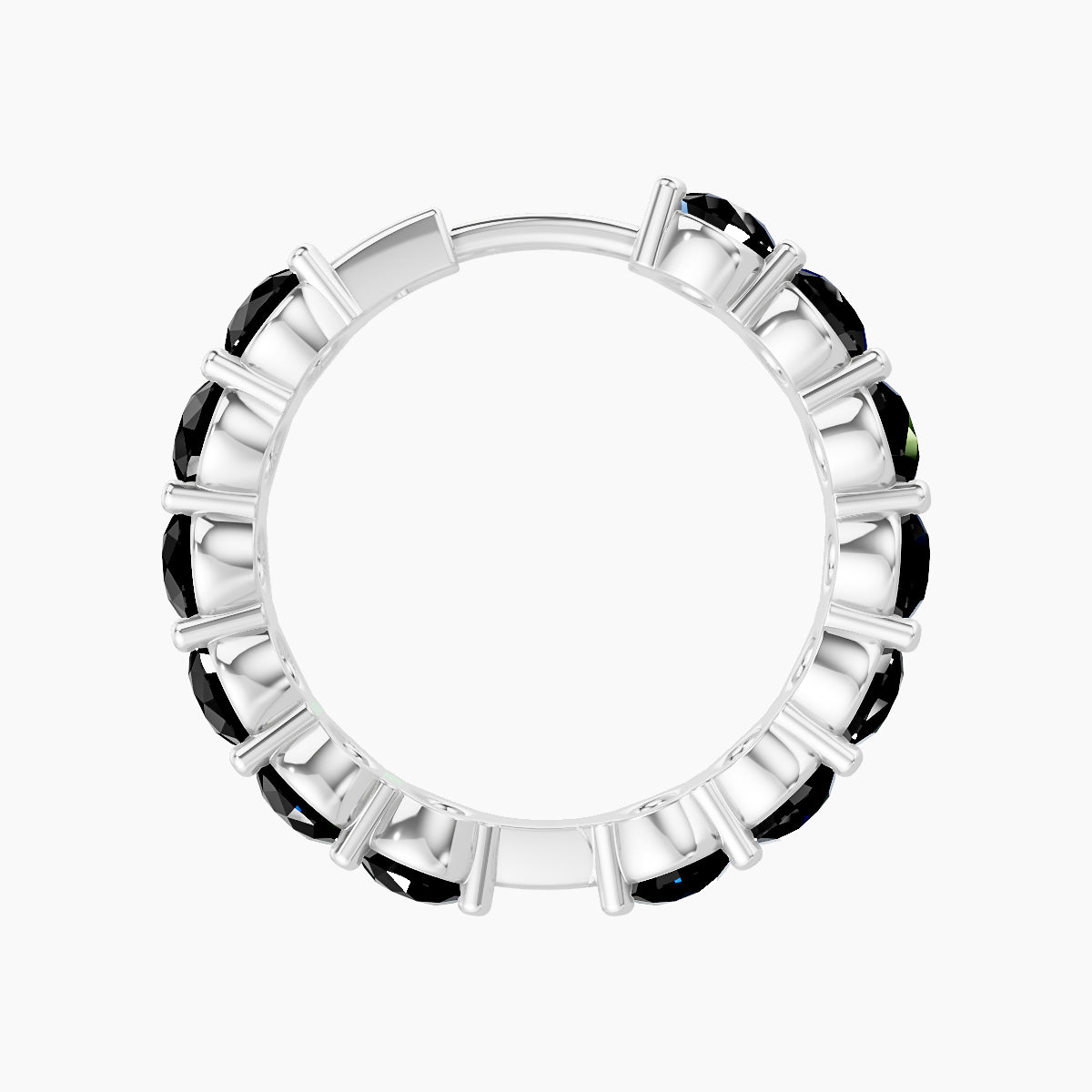 Diana | 18k White Gold 11 mm Black Diamond Hoop Piercing