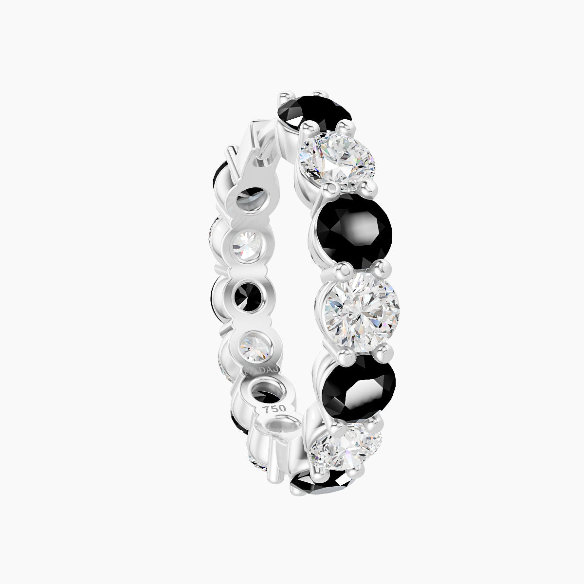 Diana | 18k White Gold 11 mm Black Diamond & Diamond Hoop Piercing