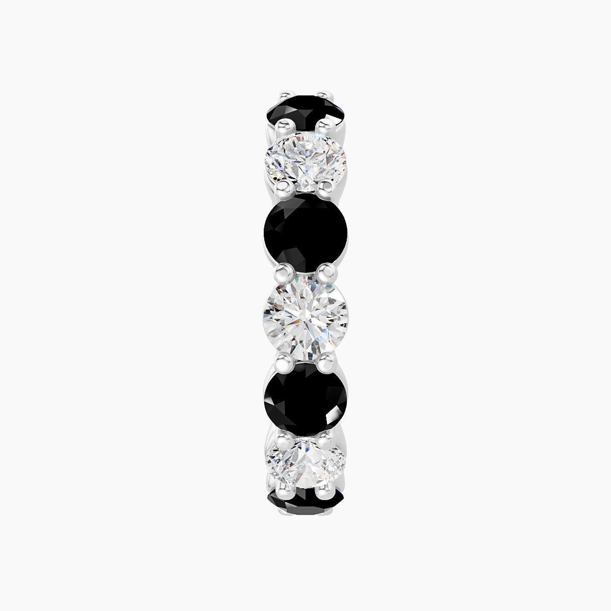 Diana | 18k White Gold 11 mm Black Diamond & Diamond Hoop Piercing