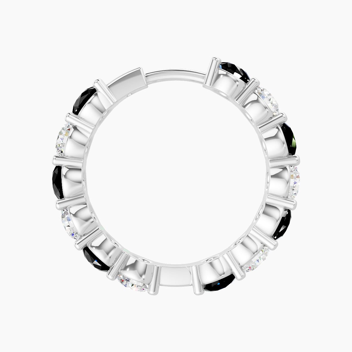 Diana | 18k White Gold 11 mm Black Diamond & Diamond Hoop Piercing