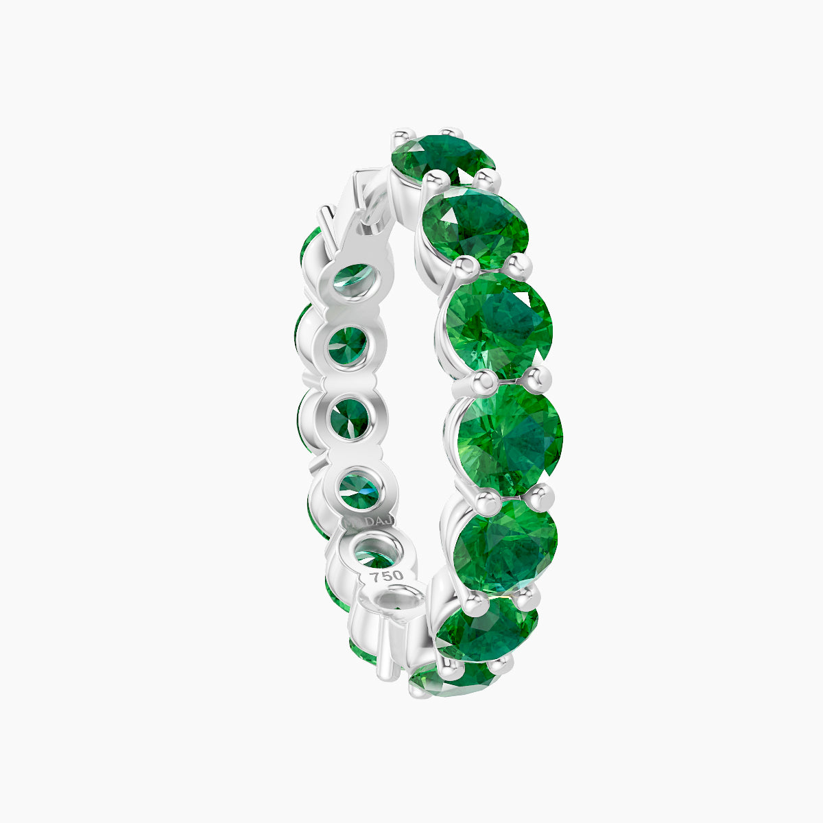 Diana | 18k White Gold 11 mm Emerald Hoop Piercing