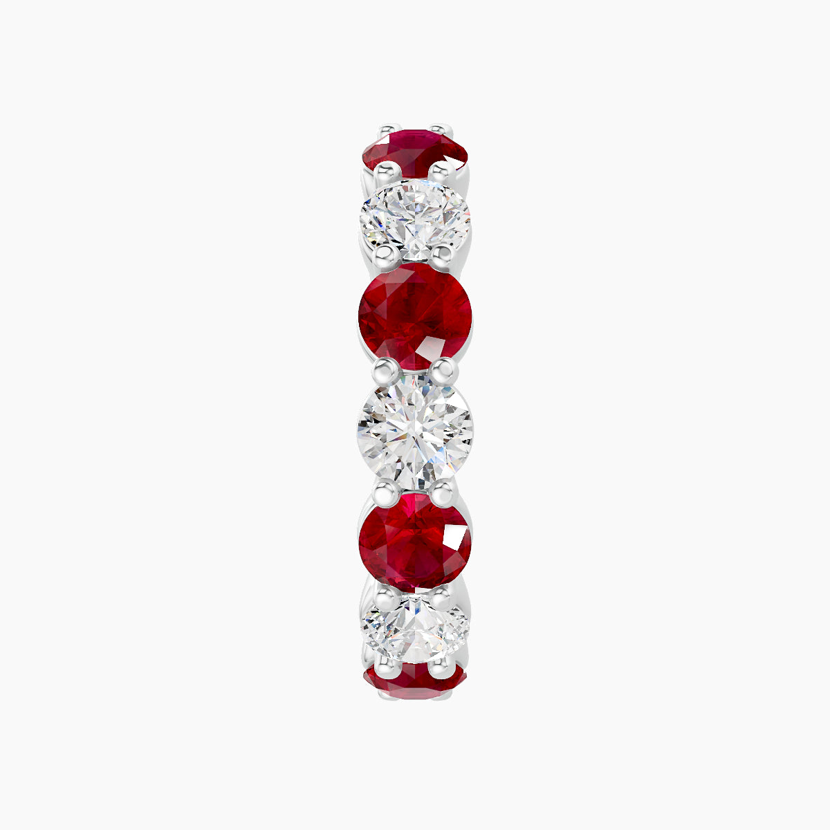 Diana | 18k White Gold 11 mm Ruby & Diamond Hoop Piercing