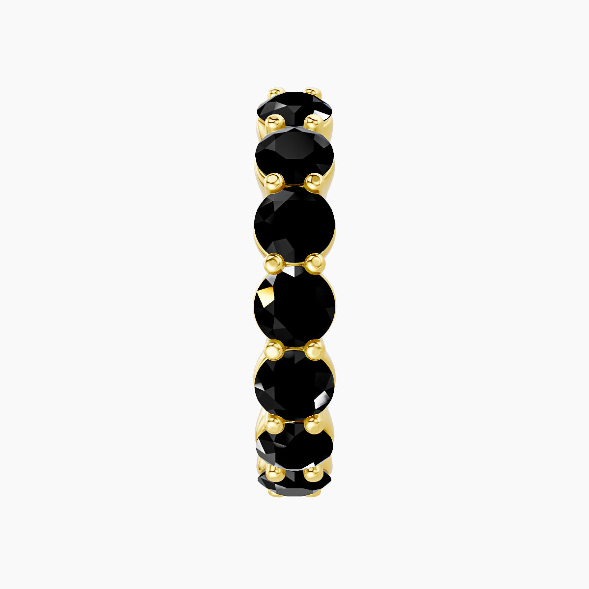 Diana | 18k Yellow Gold 11 mm Black Diamond Hoop Piercing