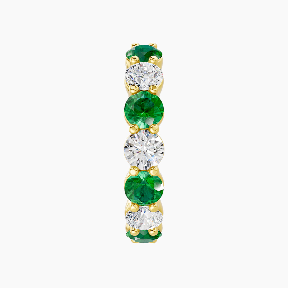 Diana | 18k Yellow Gold 11 mm Emerald & Diamond Hoop Piercing
