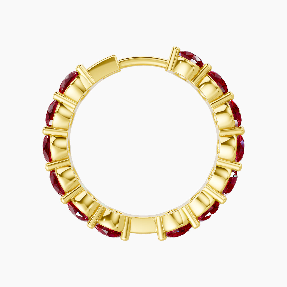 Diana | 18k Yellow Gold 11 mm Ruby Hoop Piercing