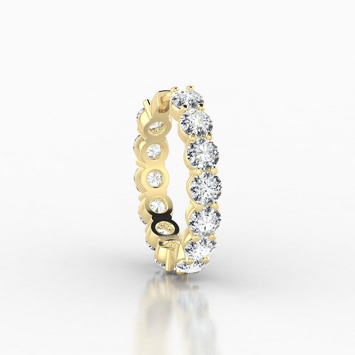 Diana | 18k Yellow Gold 11 mm Diamond Hoop Piercing