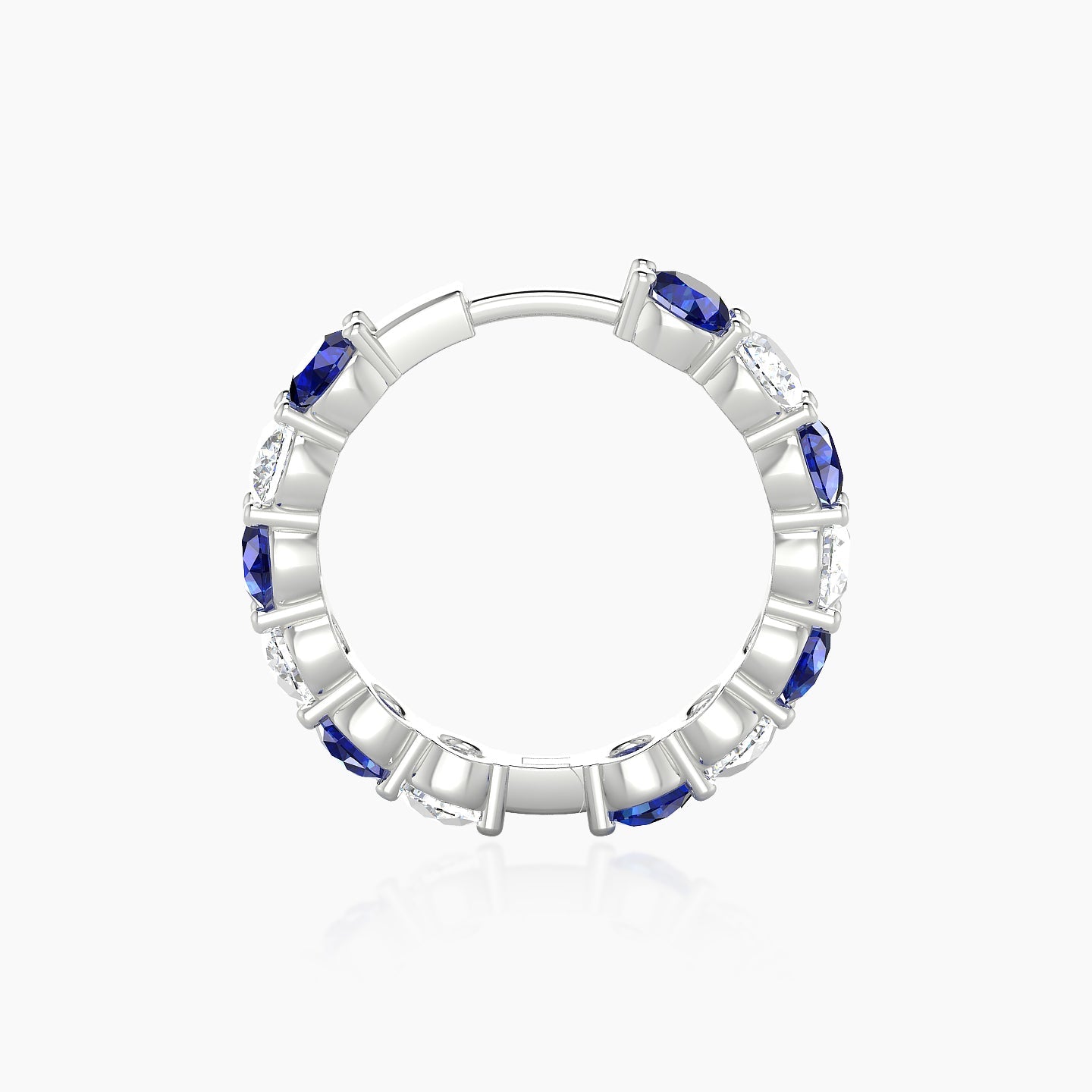 Diana | 18k White Gold 11 mm Sapphire & Diamond Hoop Piercing