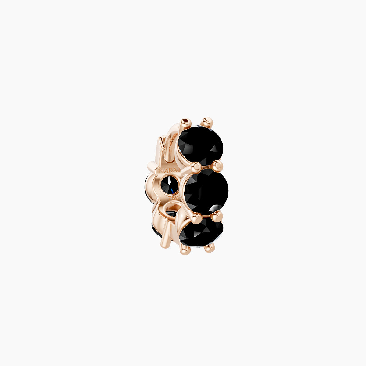 Diana | 18k Rose Gold 5 mm Black Diamond Hoop Piercing