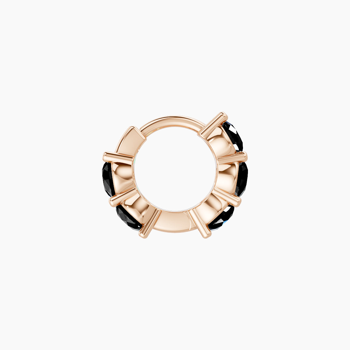 Diana | 18k Rose Gold 5 mm Black Diamond Hoop Piercing