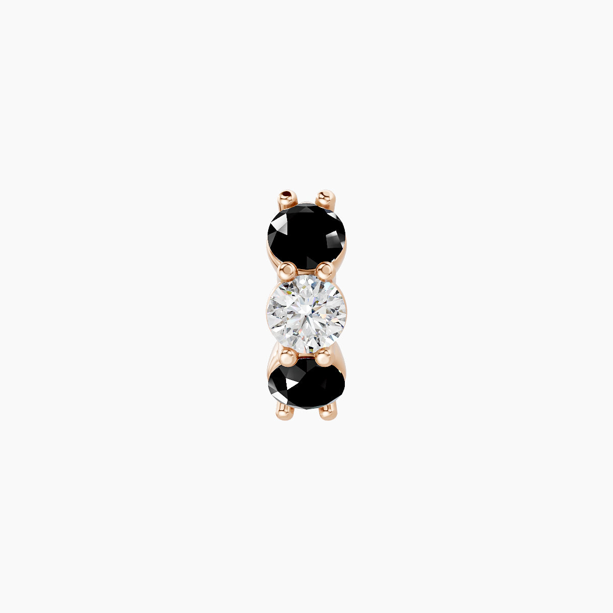 Diana | 18k Rose Gold 5 mm Black Diamond & Diamond Hoop Piercing