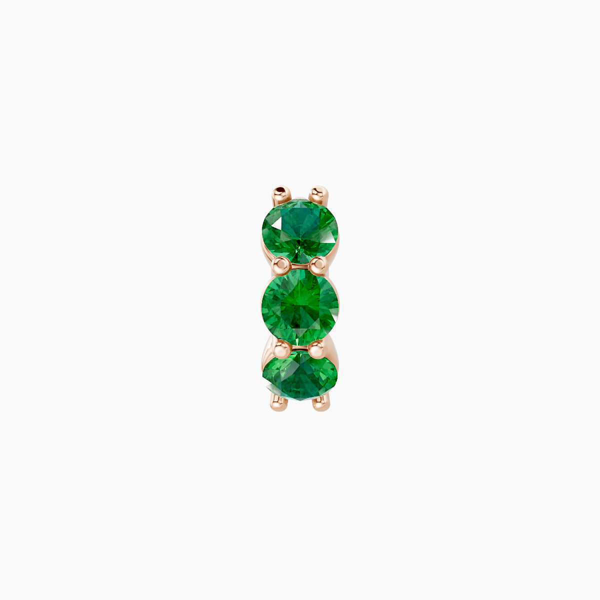 Diana | 18k Rose Gold 5 mm Emerald Hoop Piercing