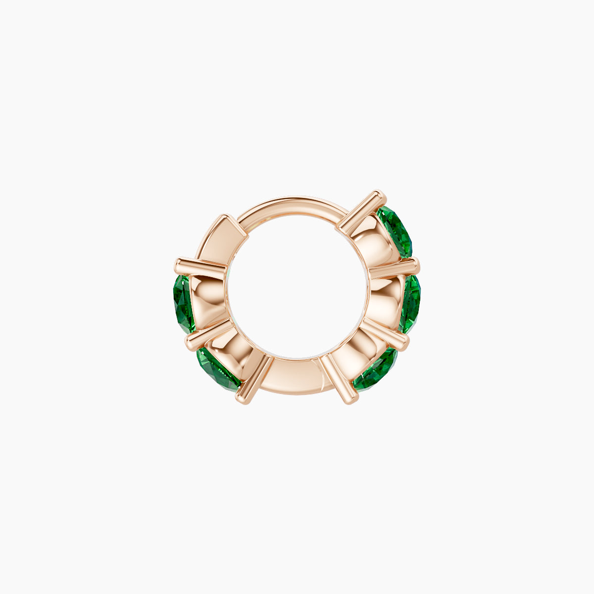 Diana | 18k Rose Gold 5 mm Emerald Hoop Piercing