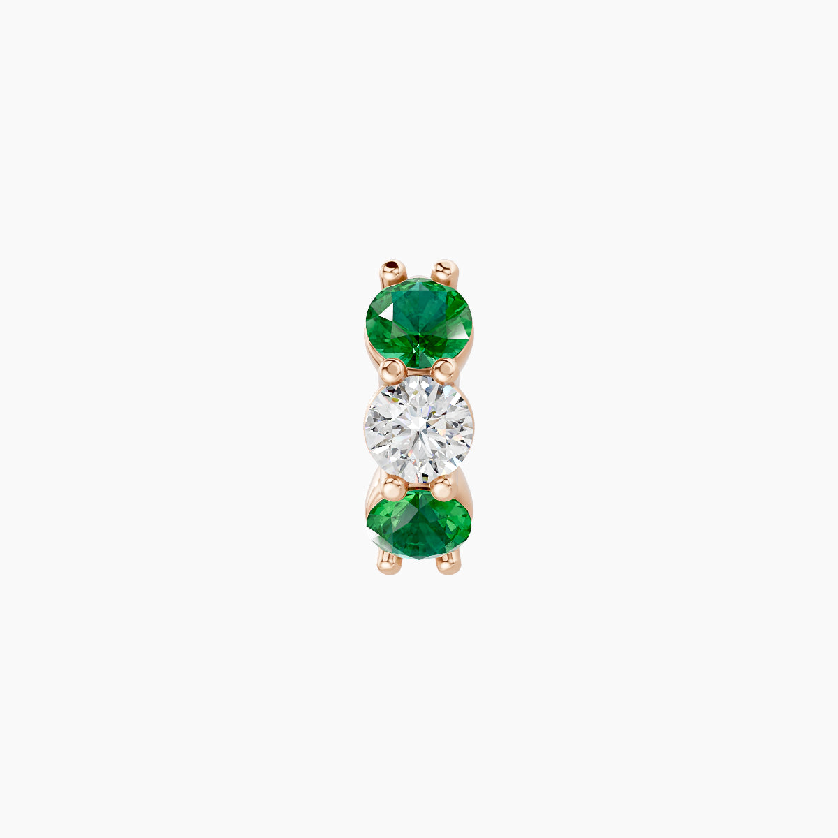Diana | 18k Rose Gold 5 mm Emerald & Diamond Hoop Piercing