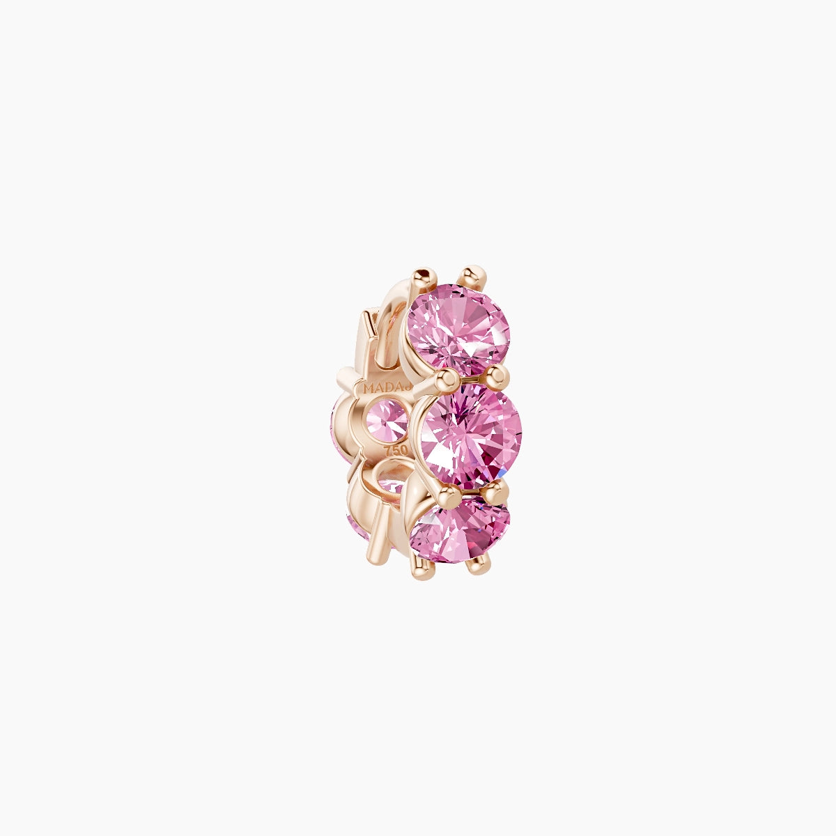 Diana | 18k Rose Gold 5 mm Pink Sapphire Hoop Piercing