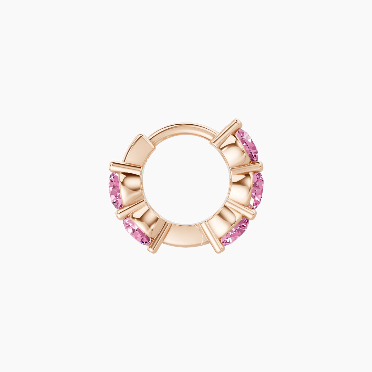 Diana | 18k Rose Gold 5 mm Pink Sapphire Hoop Piercing