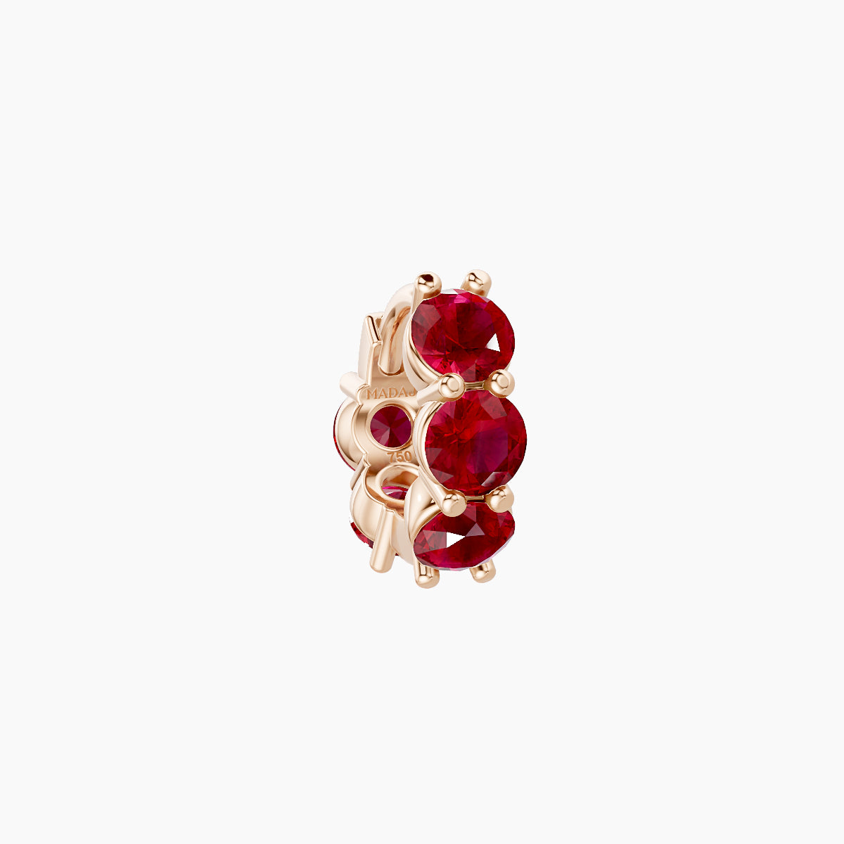 Diana | 18k Rose Gold 5 mm Ruby Hoop Piercing