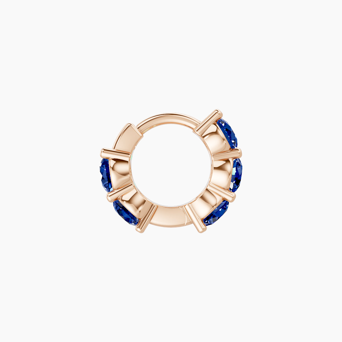 Diana | 18k Rose Gold 5 mm Sapphire Hoop Piercing
