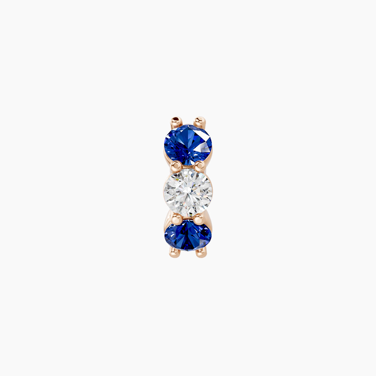 Diana | 18k Rose Gold 5 mm Sapphire & Diamond Hoop Piercing