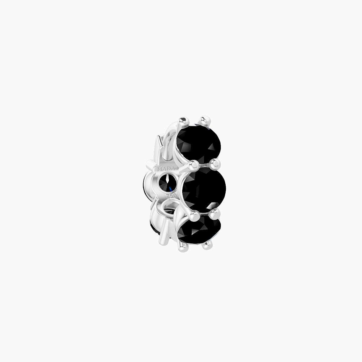 Diana | 18k White Gold 5 mm Black Diamond Hoop Piercing