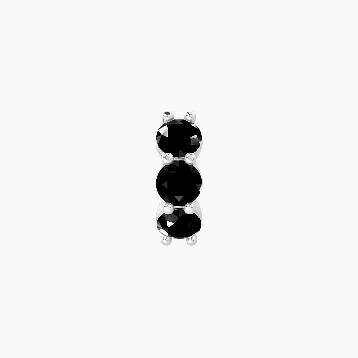 Diana | 18k White Gold 5 mm Black Diamond Hoop Piercing