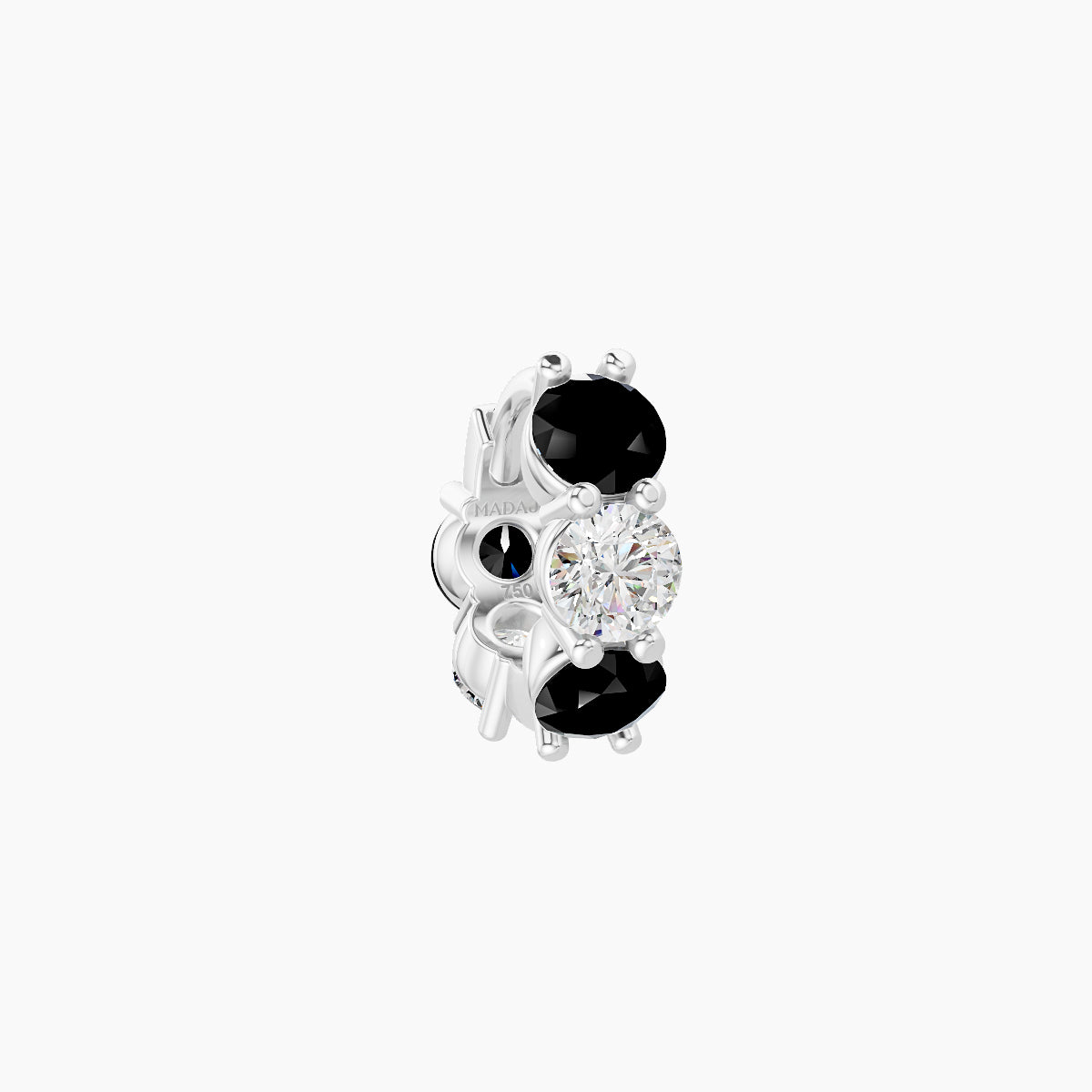 Diana | 18k White Gold 5 mm Black Diamond & Diamond Hoop Piercing