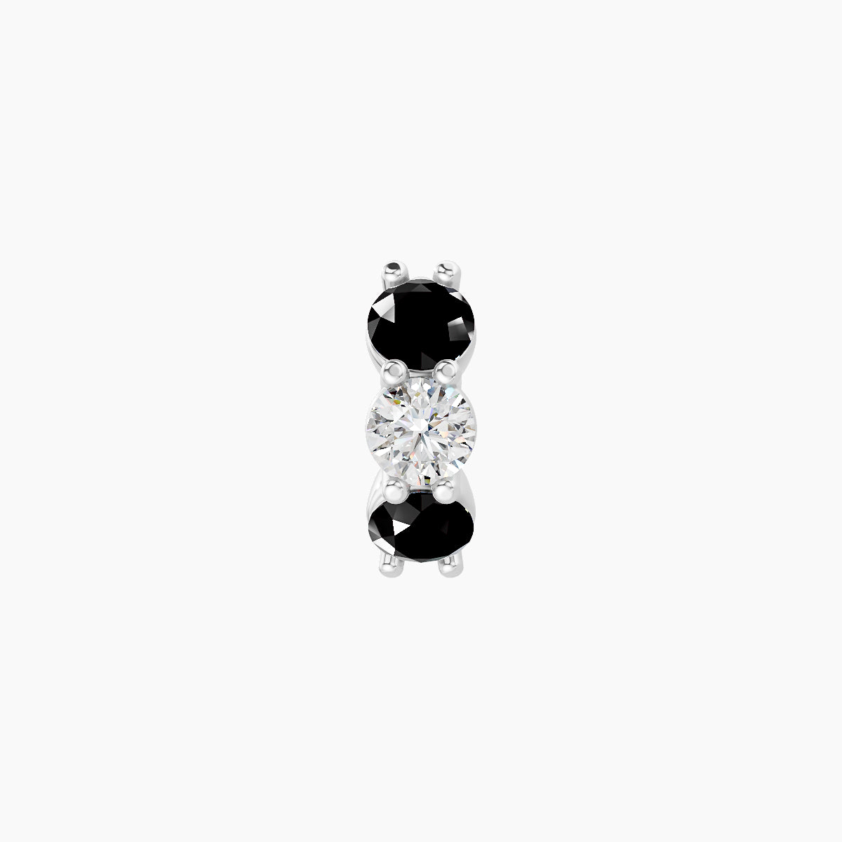 Diana | 18k White Gold 5 mm Black Diamond & Diamond Hoop Piercing