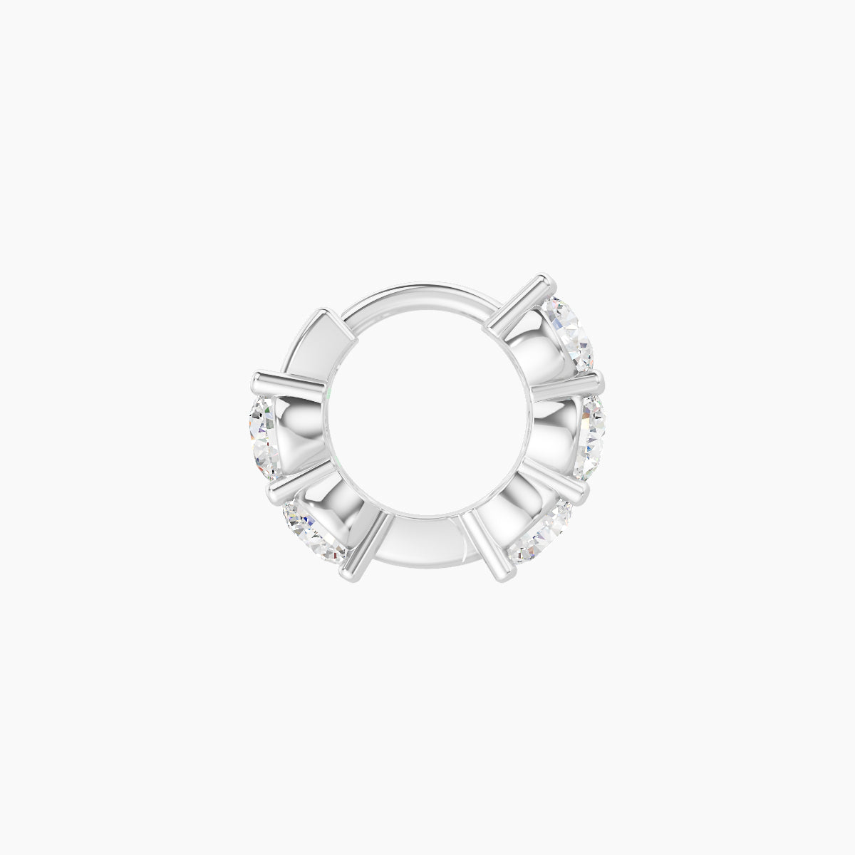 Diana | 18k White Gold 5 mm Diamond Hoop Piercing