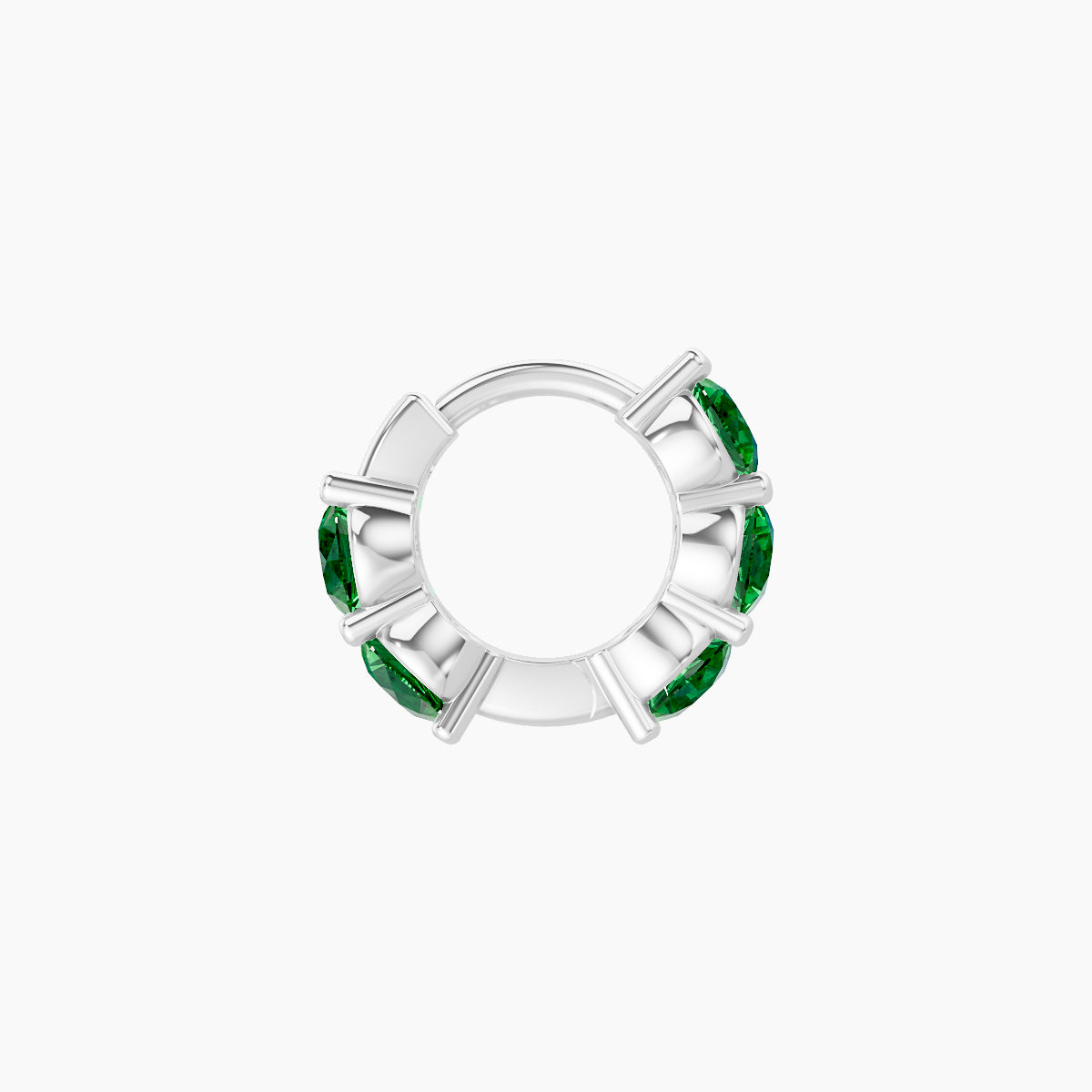 Diana | 18k White Gold 5 mm Emerald Hoop Piercing